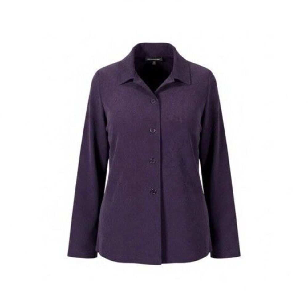 Briggs New York Jacket Womens Medium Purple Button Front Polyester Blend